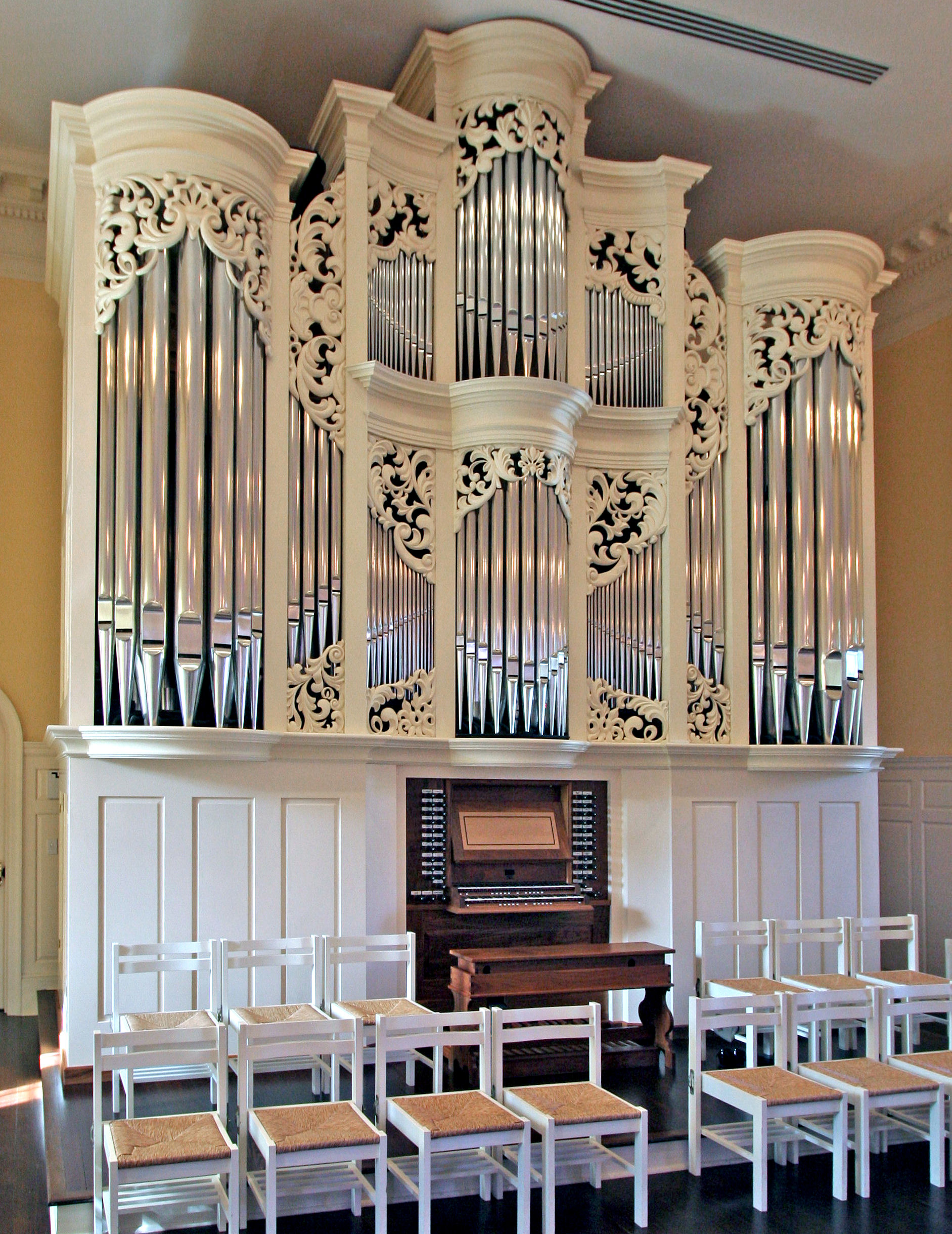 Fritts pipe organ, Princeton Theological Seminary, Princeton, NJ, wood carver Jude Fritts
